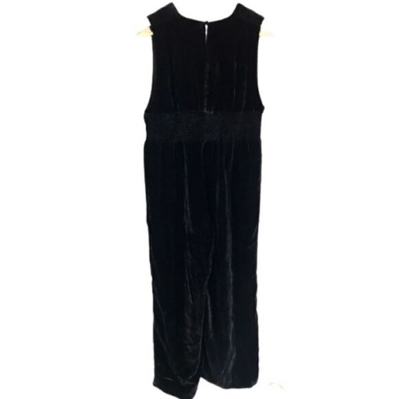 Free People These Days Velvet Jumpsuit in Black Vneck Sleeveless Sz Small - Picture 4 of 6